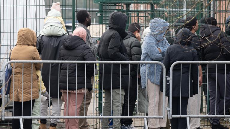 Flüchtlinge in Erstaufnahmeeinrichtung in Gießen