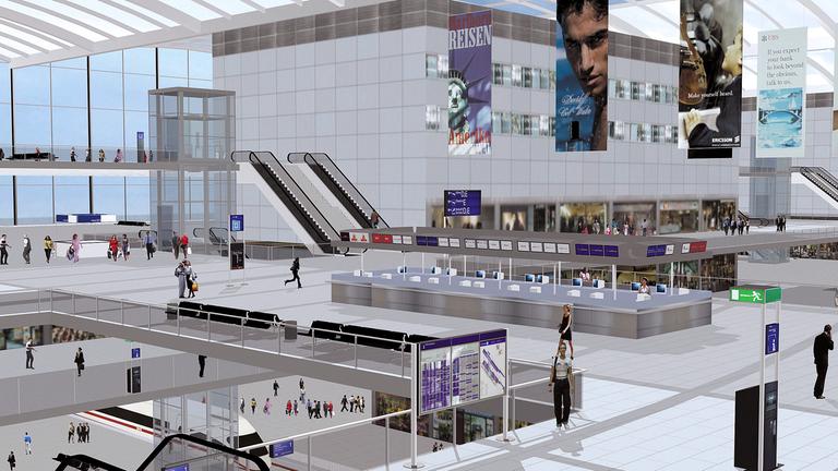 Archiv: Die vom Flughafen Berlin-Schönefeld am 16.03.2006, zur Verfügung gestellte Computergrafik zeigt das geplante Terminal.