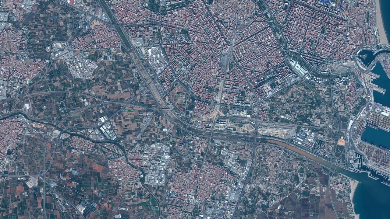 Satellitenbild von Valencia am 18. Oktober
