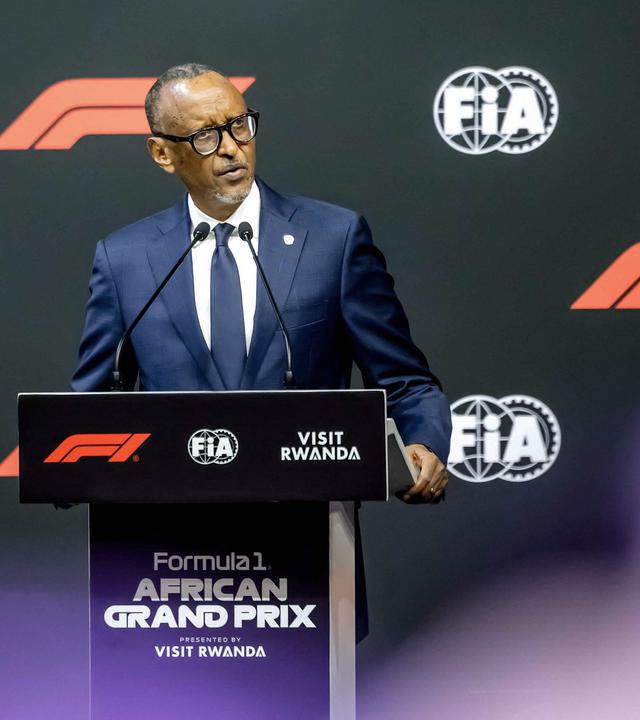 Ruandas Präsident Paul Kagame bei der Ankündigung der Formel-1-Rückkehr nach Afrika.