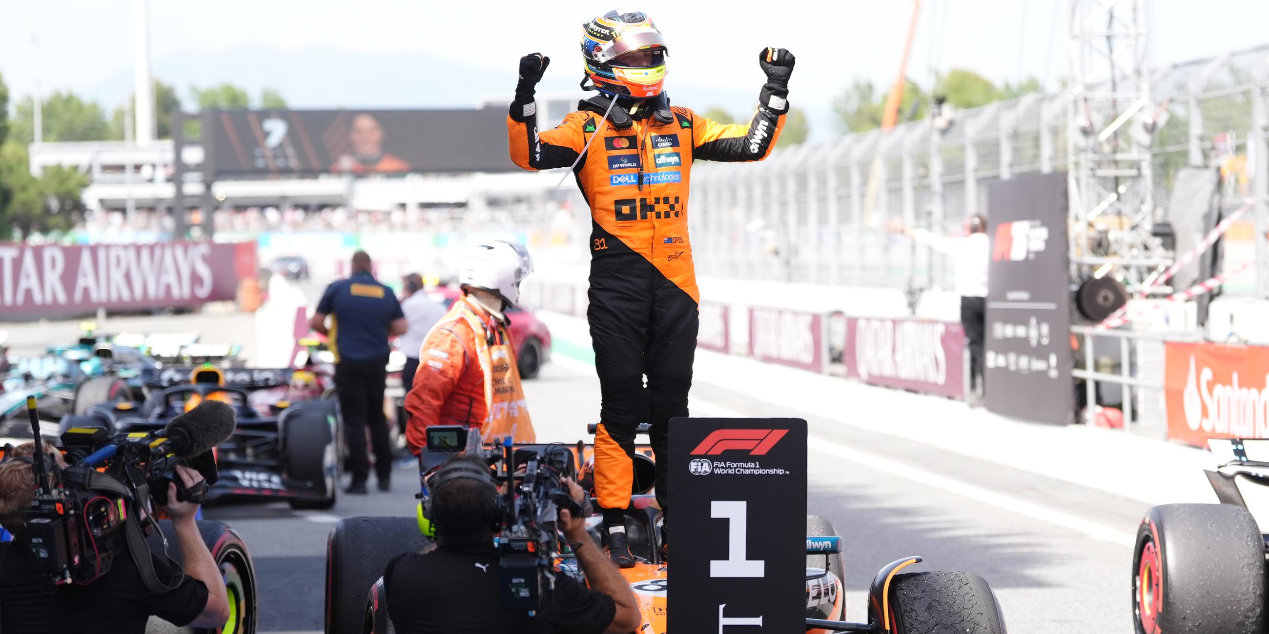 Oscar Piastri in Aktion auf der Rennstrecke des spanischen Grand Prix.
