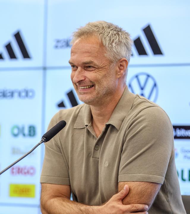 Pressekonferenz mit Nia Künzer, Christian Wück und Michael Urbansky in Frankfurt