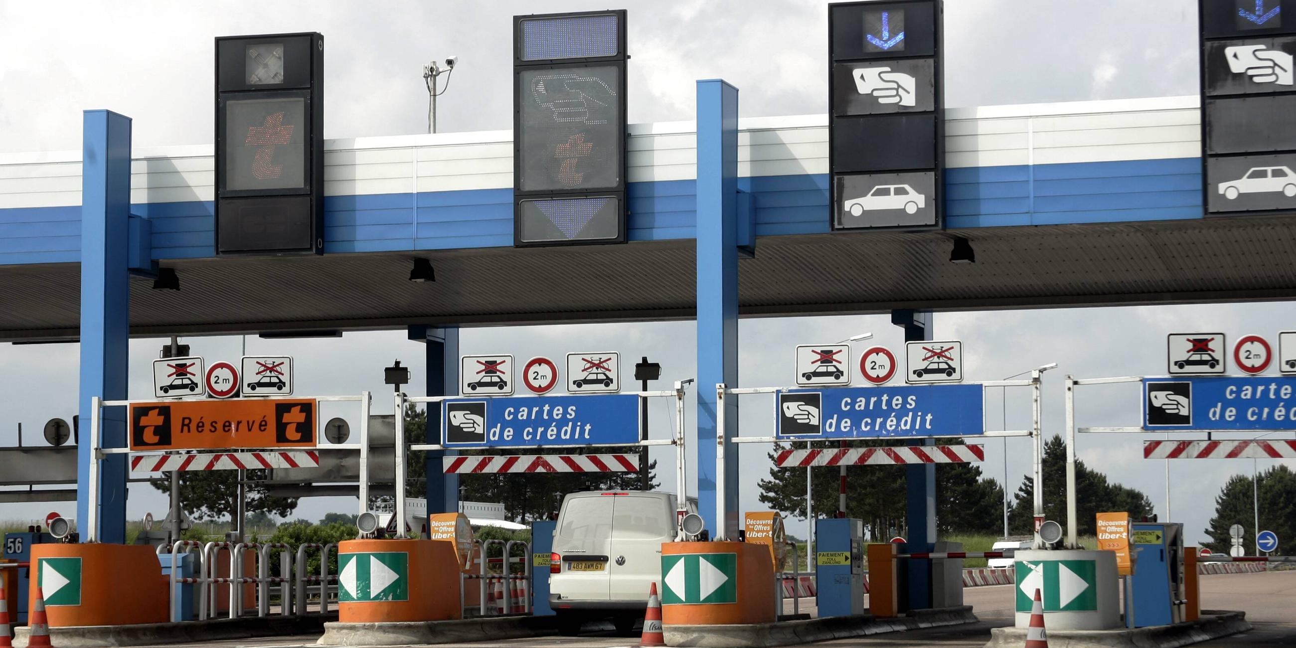 Mautstation in Frankreich.