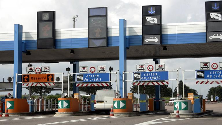Mautstation in Frankreich.