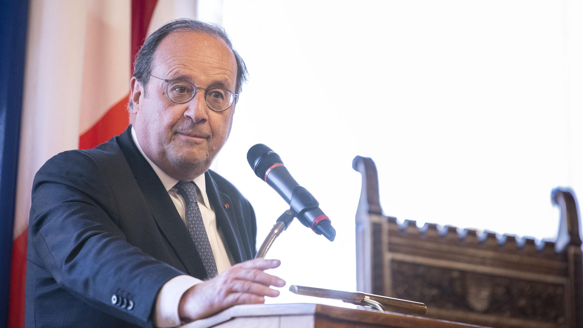 Frankreichs Ex-Präsident François Hollande in Wien.
