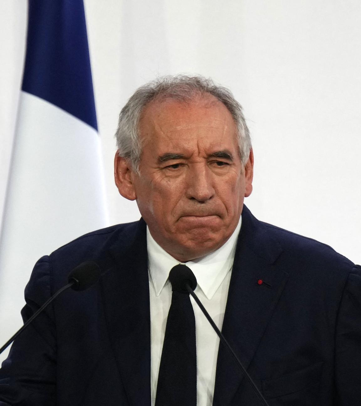 Der französische Premierminister François Bayrou während einer Pressekonferenz in Paris 
