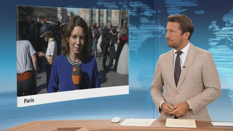 ZDF-Korrespondentin Anne Arend im Schaltgespräch mit Moderator Christoph Wehrmann