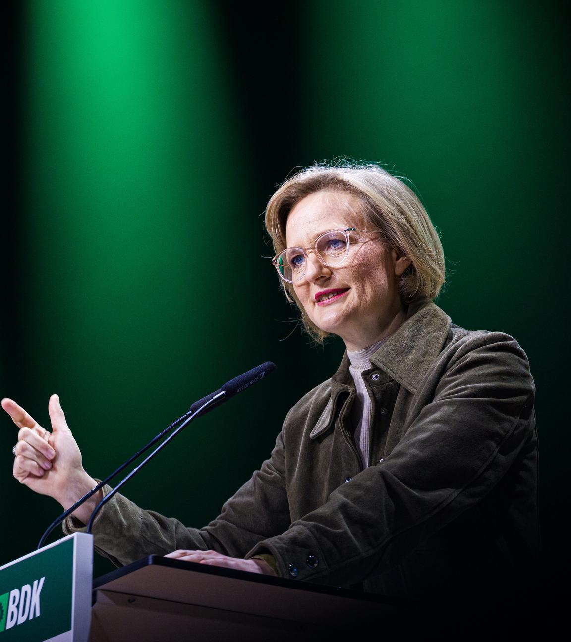 Franziska Brantner, Bundesvorsitzende der Grünen, spricht beim Bundesparteitag von Bündnis 90/Die Grünen in Hannover.