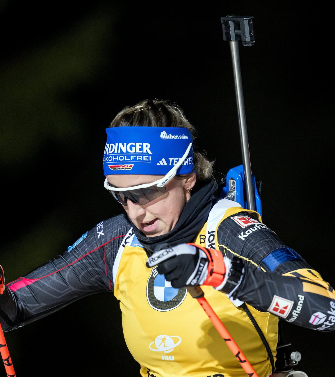 Franziska Preuß (Deutschland) in Aktion. 