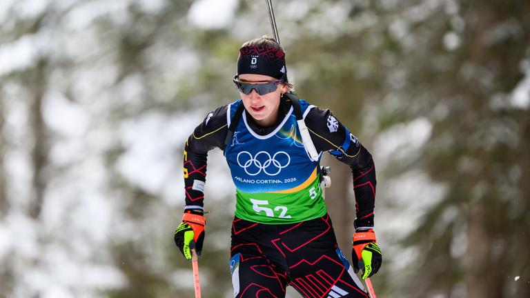 Franziska Preuß in der Frauen-Staffel.