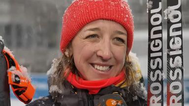Franziska Preuß im ZDF-Interview nach dem letzten Rennen ihrer Biahtlon-Karriere bei Olympia in Antholz