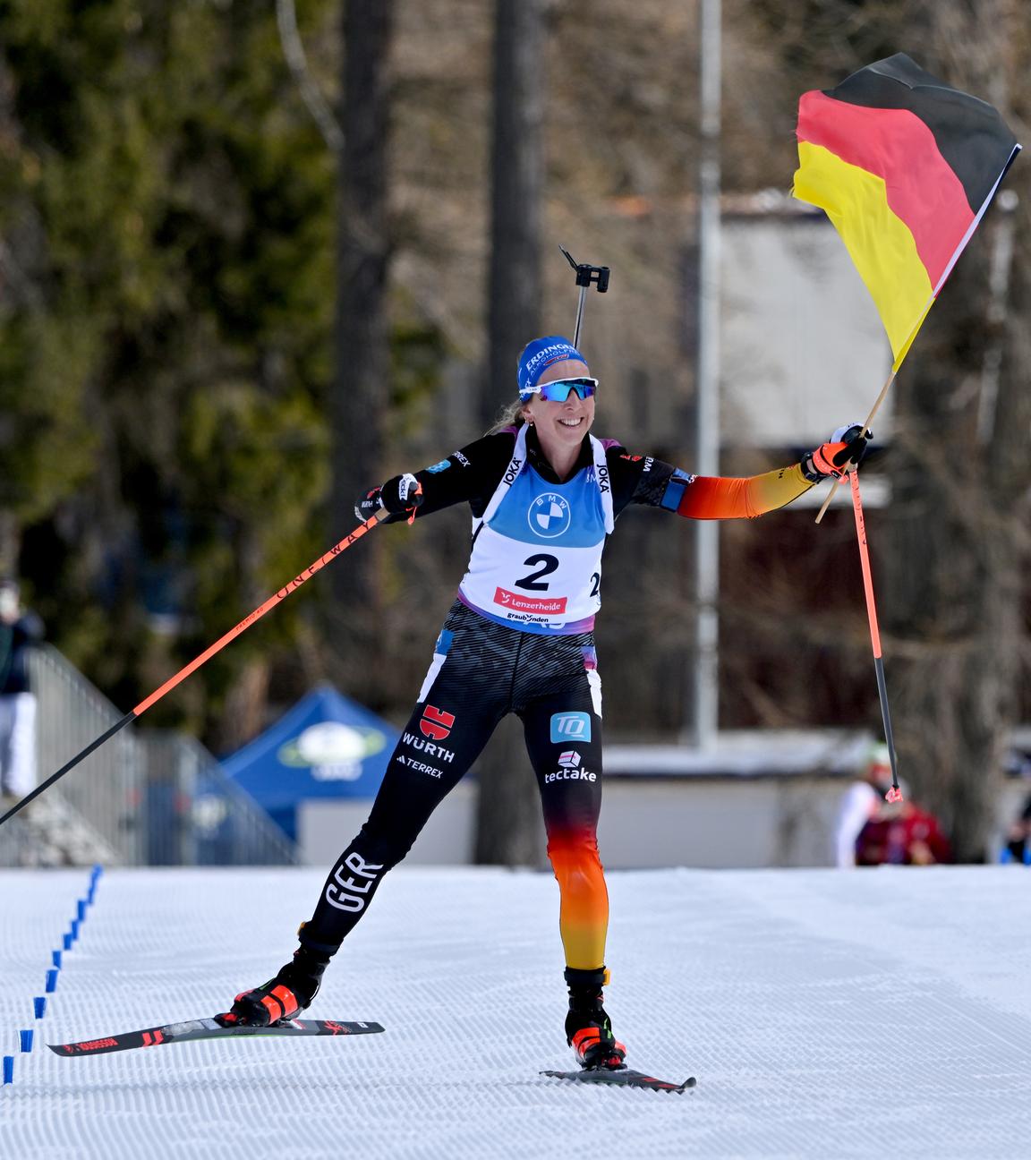 Franziska Preuss aus Deutschland auf der Strecke.