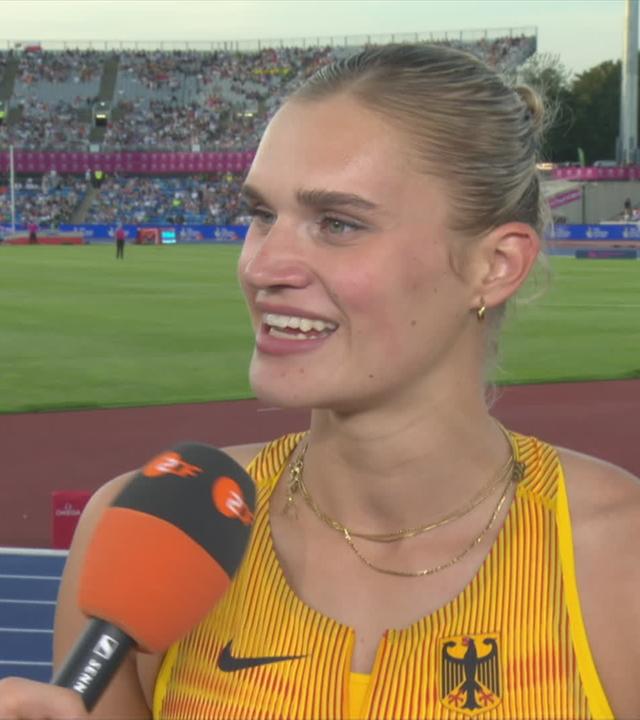 Franziska Schuster im Interview mit dem ZDF nach ihrem Wettkampf bei den Leichtathletik-Europameisterschaften.