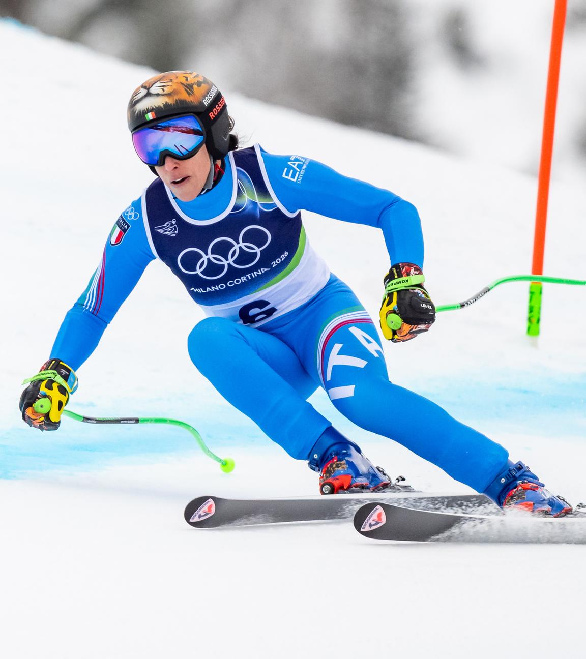 Frederica Brignone beim Super-G der Frauen am 12.02.2026 in Cortina d'Ampezzo. 