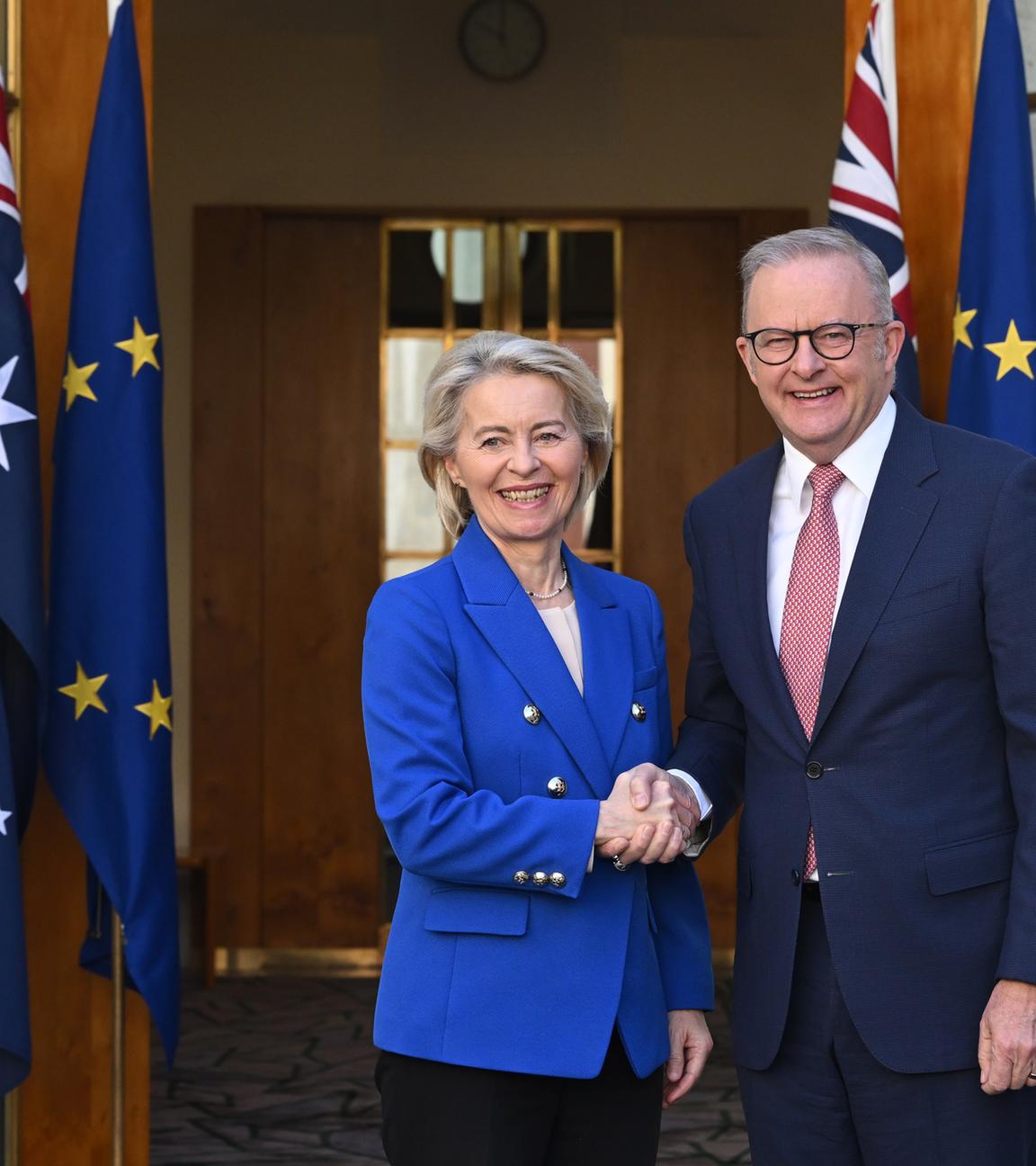 EU-Komissionspräsidentin trifft den Aaustralischen Priemierminister