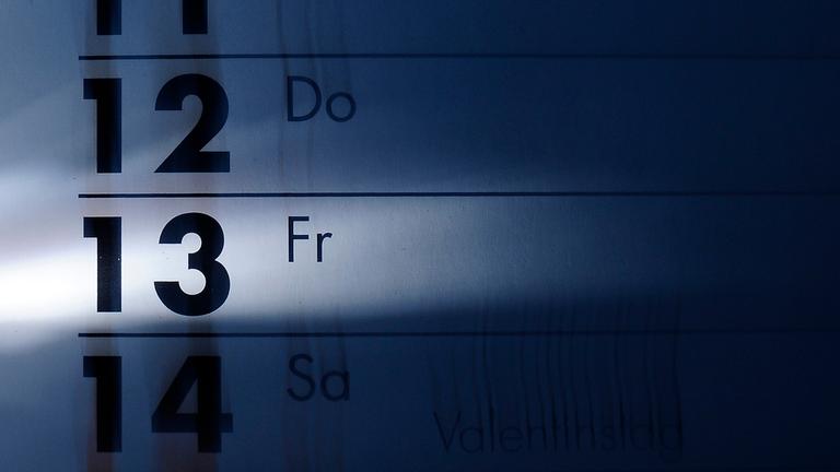 Ein Kalenderblatt von Freitag, dem 13.