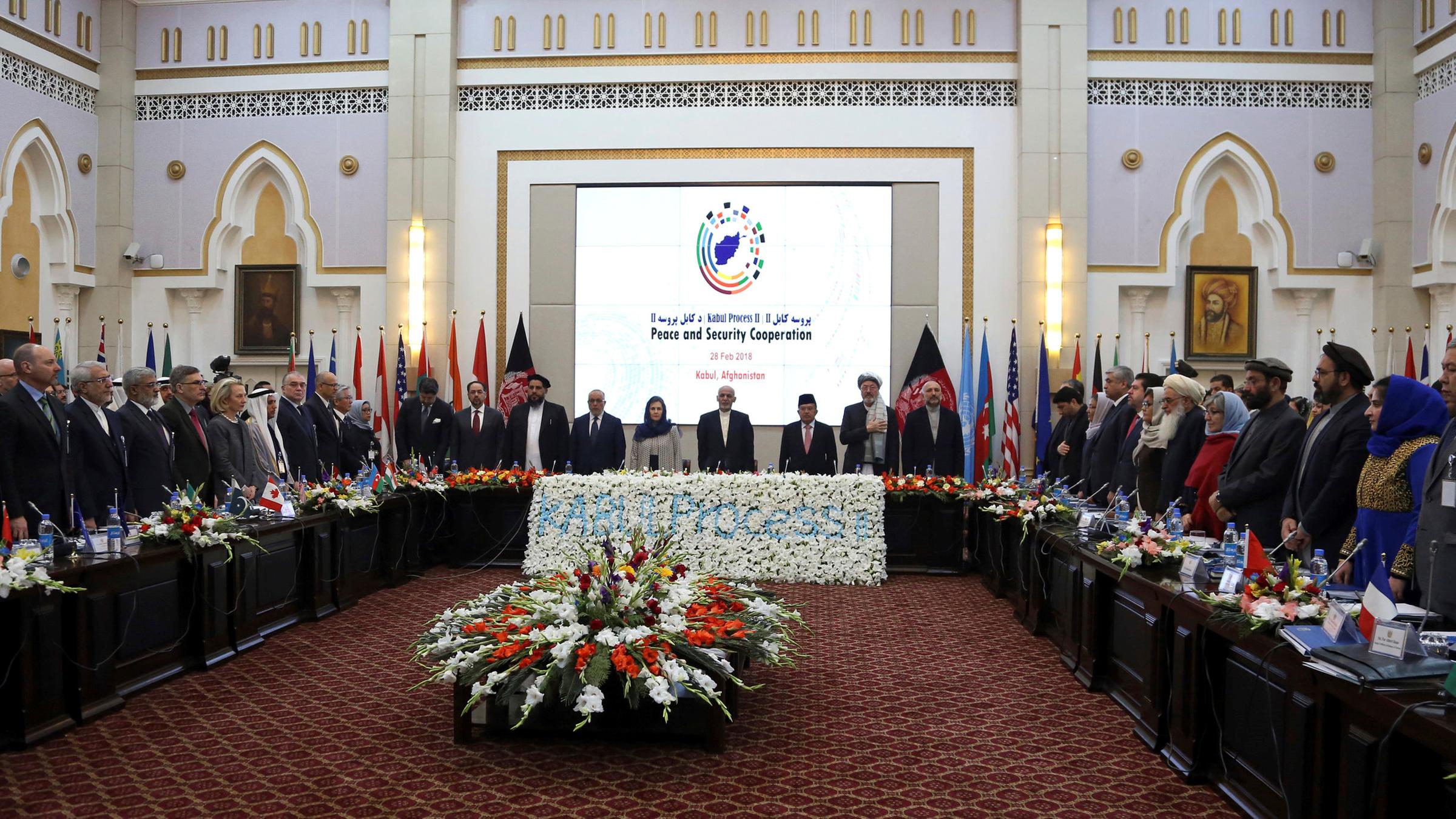 Teilnehmer der Friedenskonferenz am 28.02.2018 in Kabul