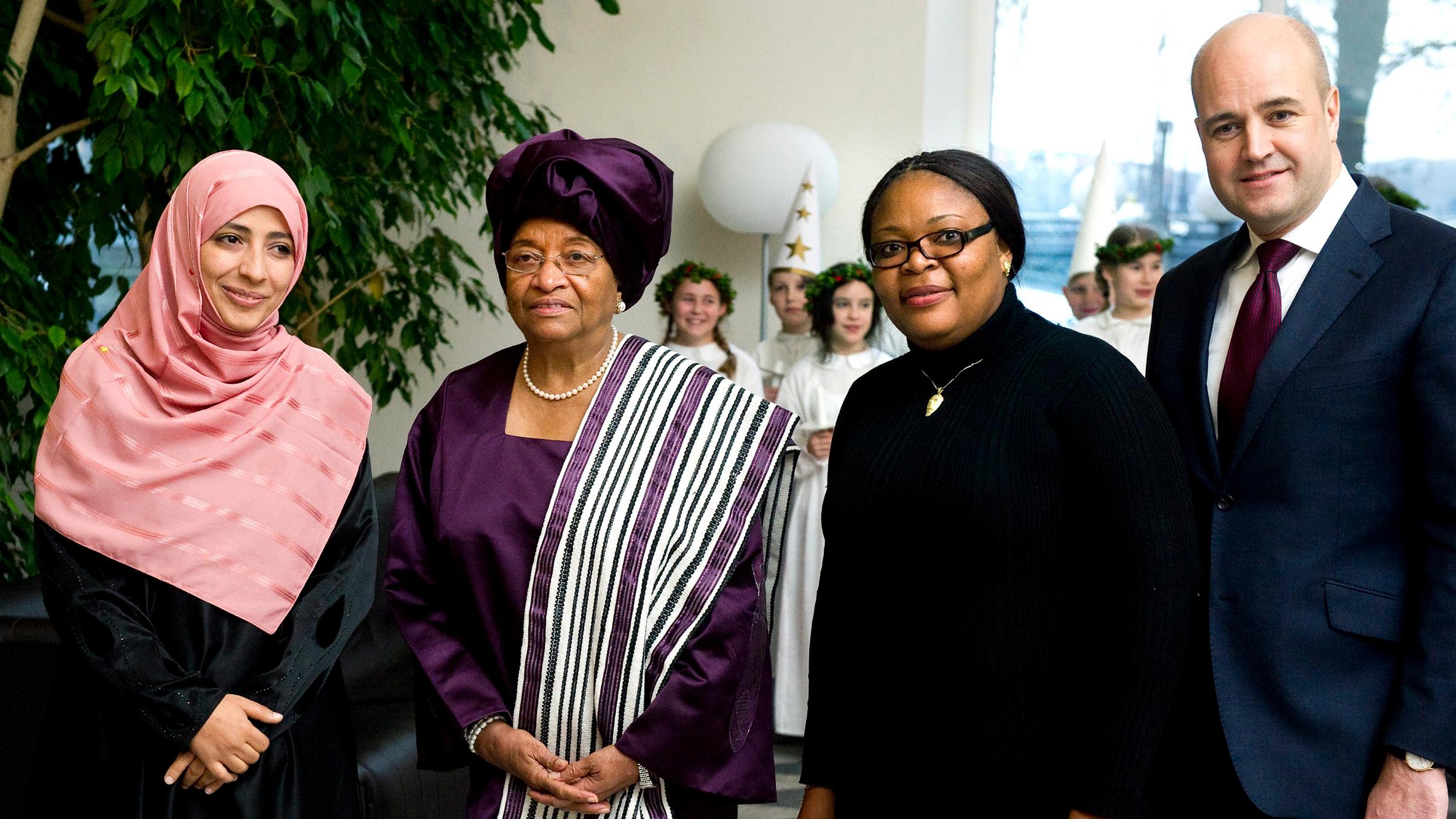 Ellen Johnson-Sirleaf, Leymah Gbowee (beide Liberia) und Tawakkul Karman (Jemen)