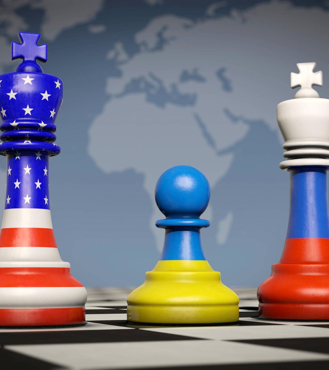 Schachfiguren in den Länderfarben