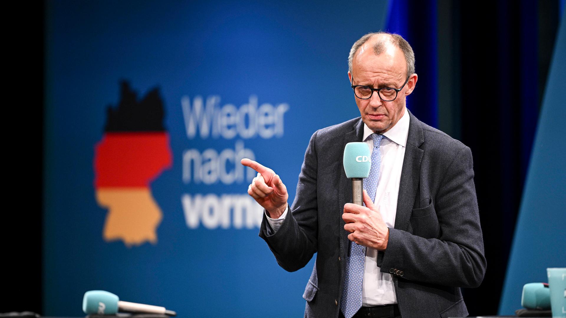 Wahlkampftour mit Kanzlerkandidat der Union, Friedrich Merz