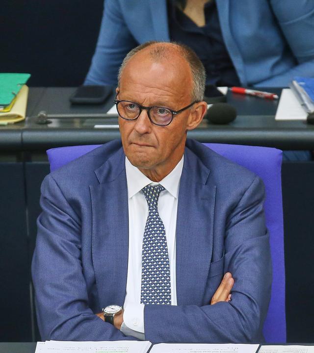 Bundeskanzler Friedrich Merz bei der Bundestagssitzung.