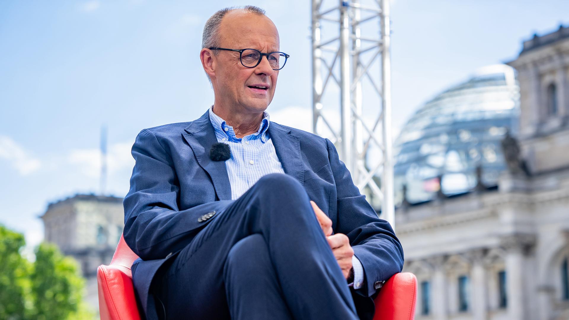 CDU-Vorsitzender Friedrich Merz im ARD-Sommerinterview