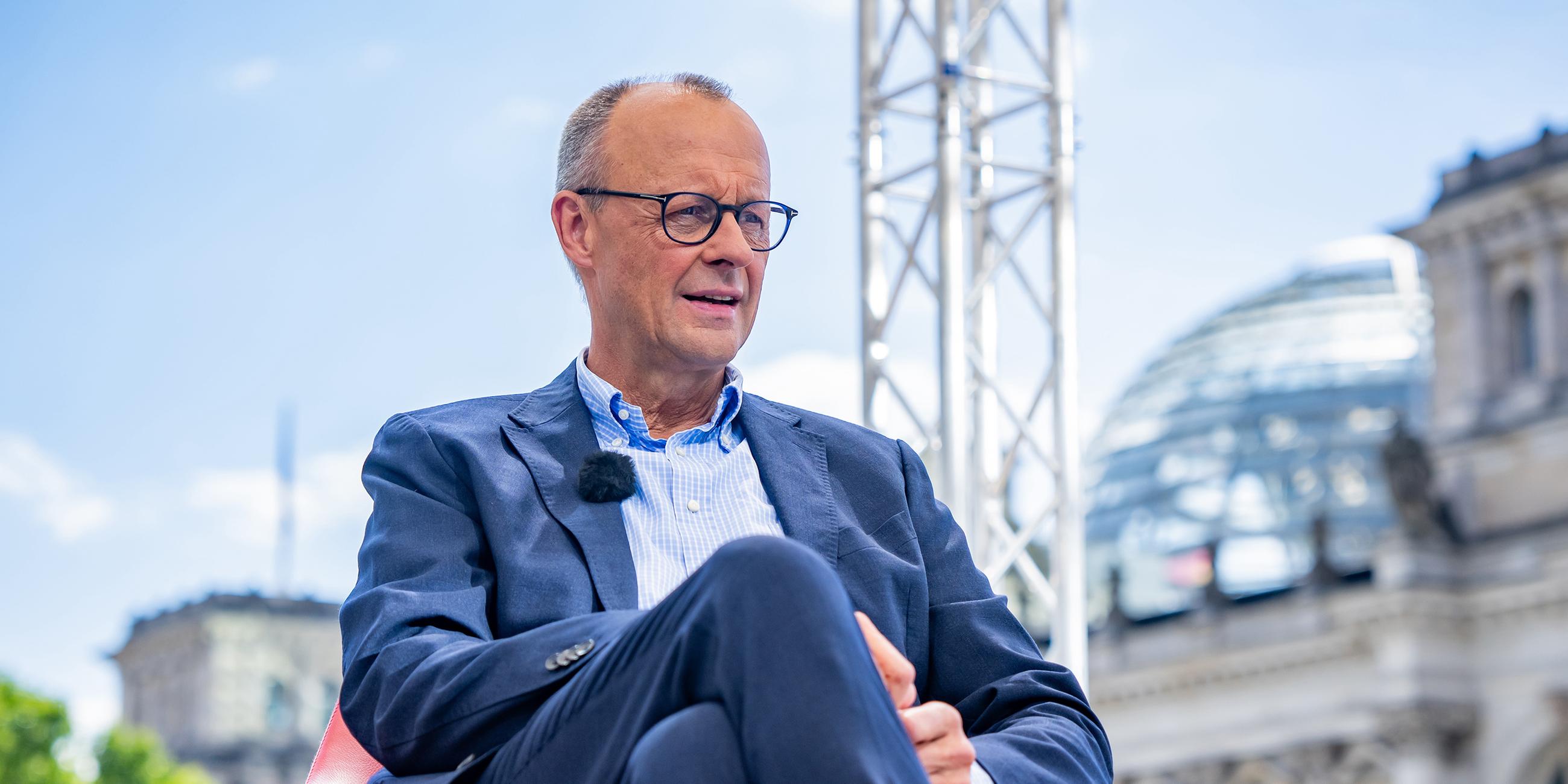CDU-Vorsitzender Friedrich Merz im ARD-Sommerinterview