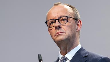 CDU-Chef Friedrich Merz, aufgenommen am 09.04.2025  in Berlin