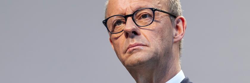 CDU-Chef Friedrich Merz, aufgenommen am 09.04.2025  in Berlin