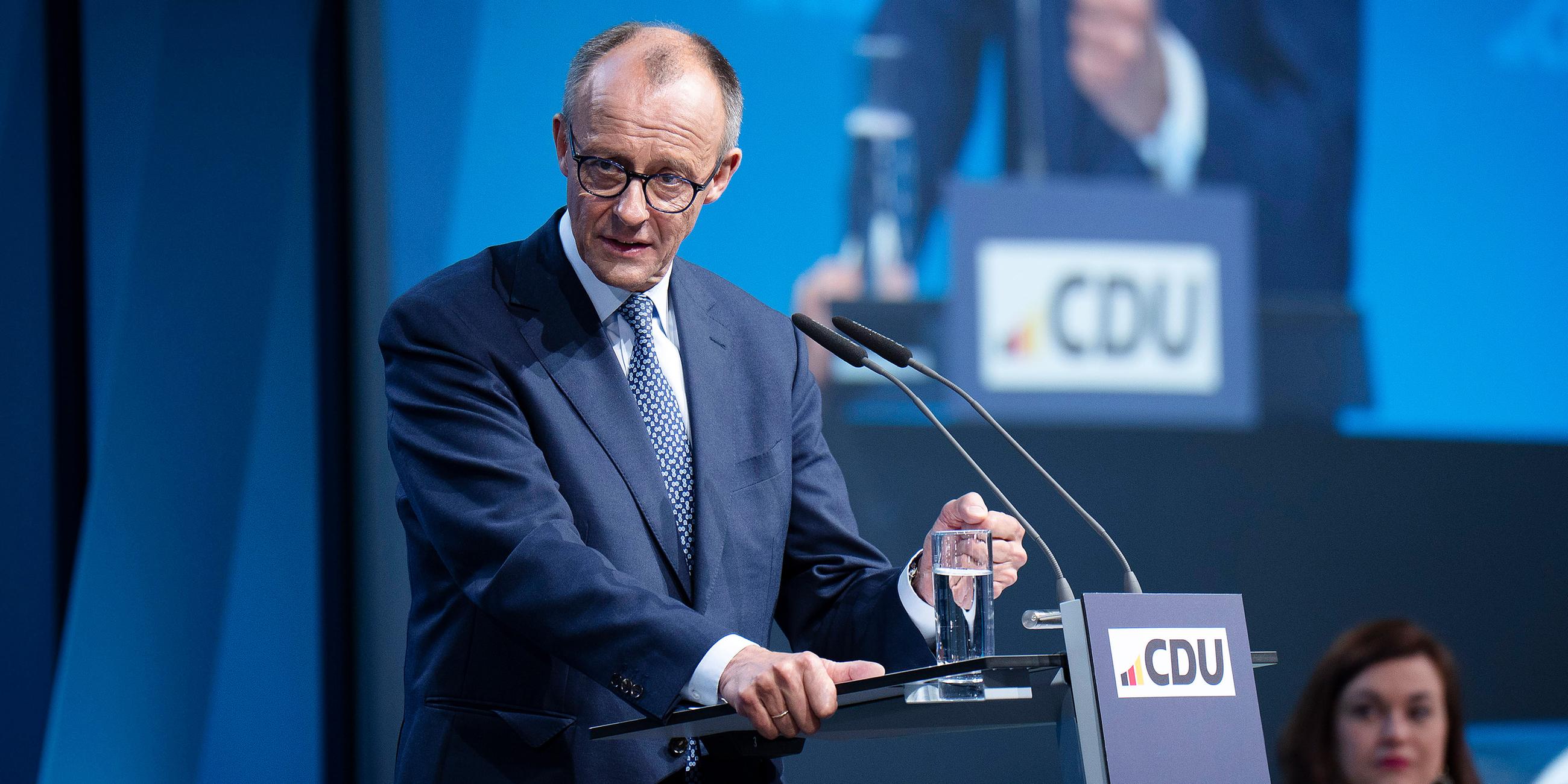 CDU-Chef Friedrich Merz, aufgenommen am 23.01.2025  in Berlin