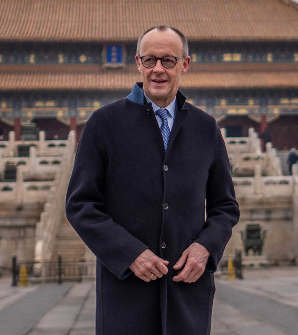 Bundeskanzler Friedrich Merz besucht im Rahmen seiner Reise nach China die verbotene Stadt im Zentrum von Peking am 26.02.2026.