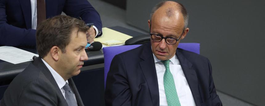 Bundeskanzler Friedrich Merz und Finanzminister Lars Klingbeil