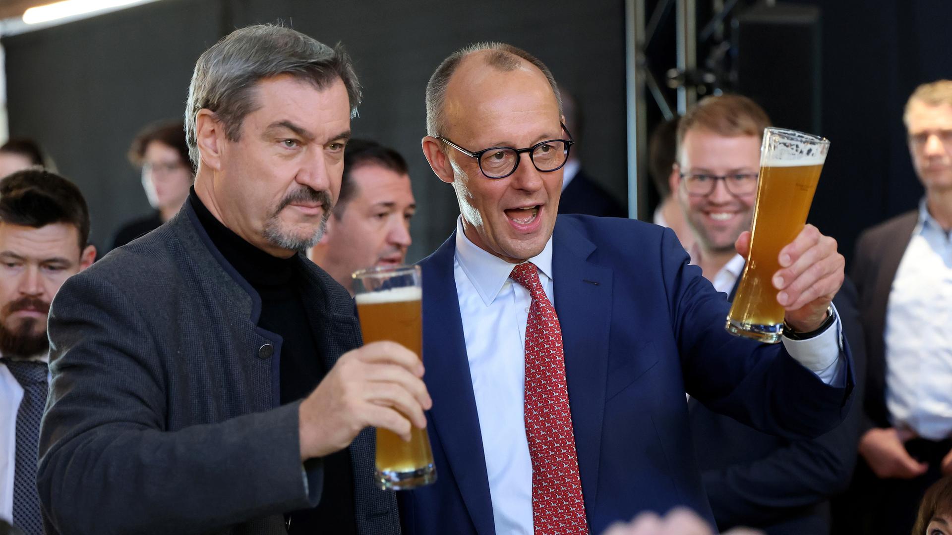 Friedrich Merz und Markus Söder, aufgenommen am 19.01.2025 in Brilon