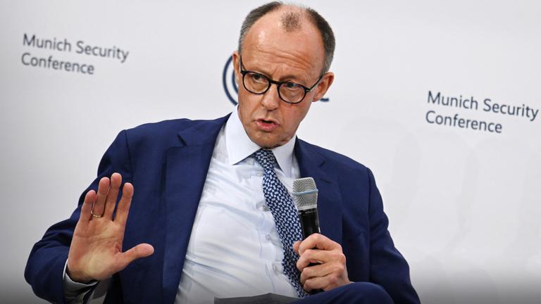 Friedrich Merz während der 61. Münchner Sicherheitskonferenz am 15.02.2025