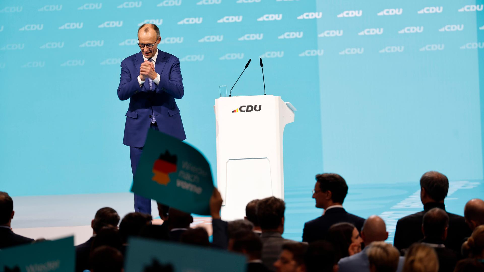 Friedrich Merz beim 37. Parteitag der CDU Deutschlands im CityCube Berlin. Berlin, 03.02.2025