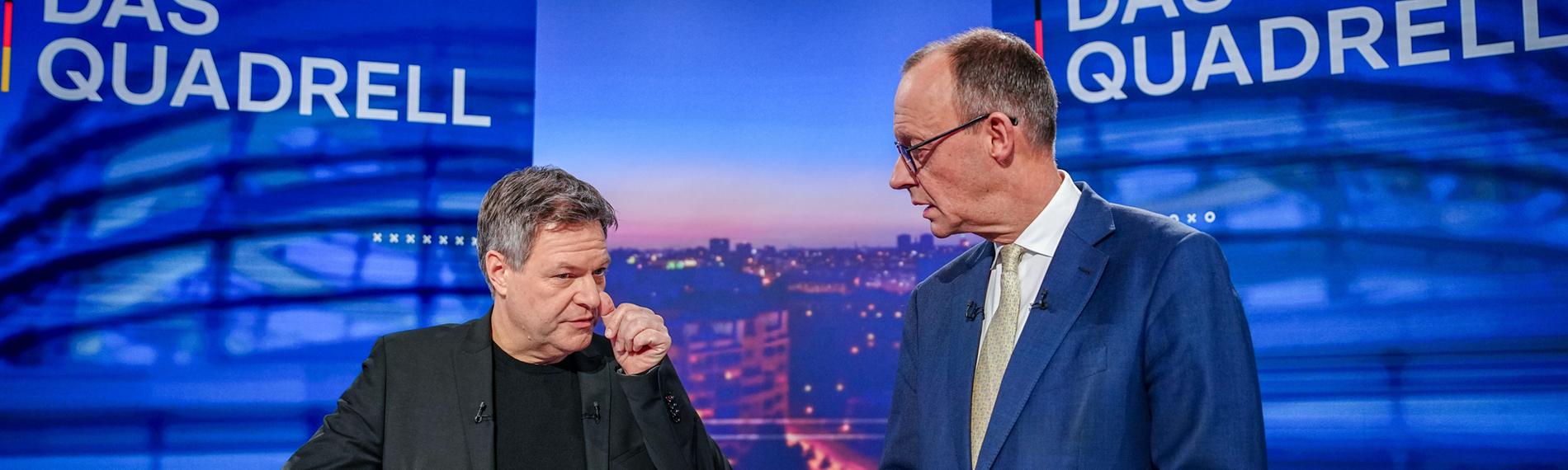 Friedrich Merz und Robert Habeck am 16.02.2025.