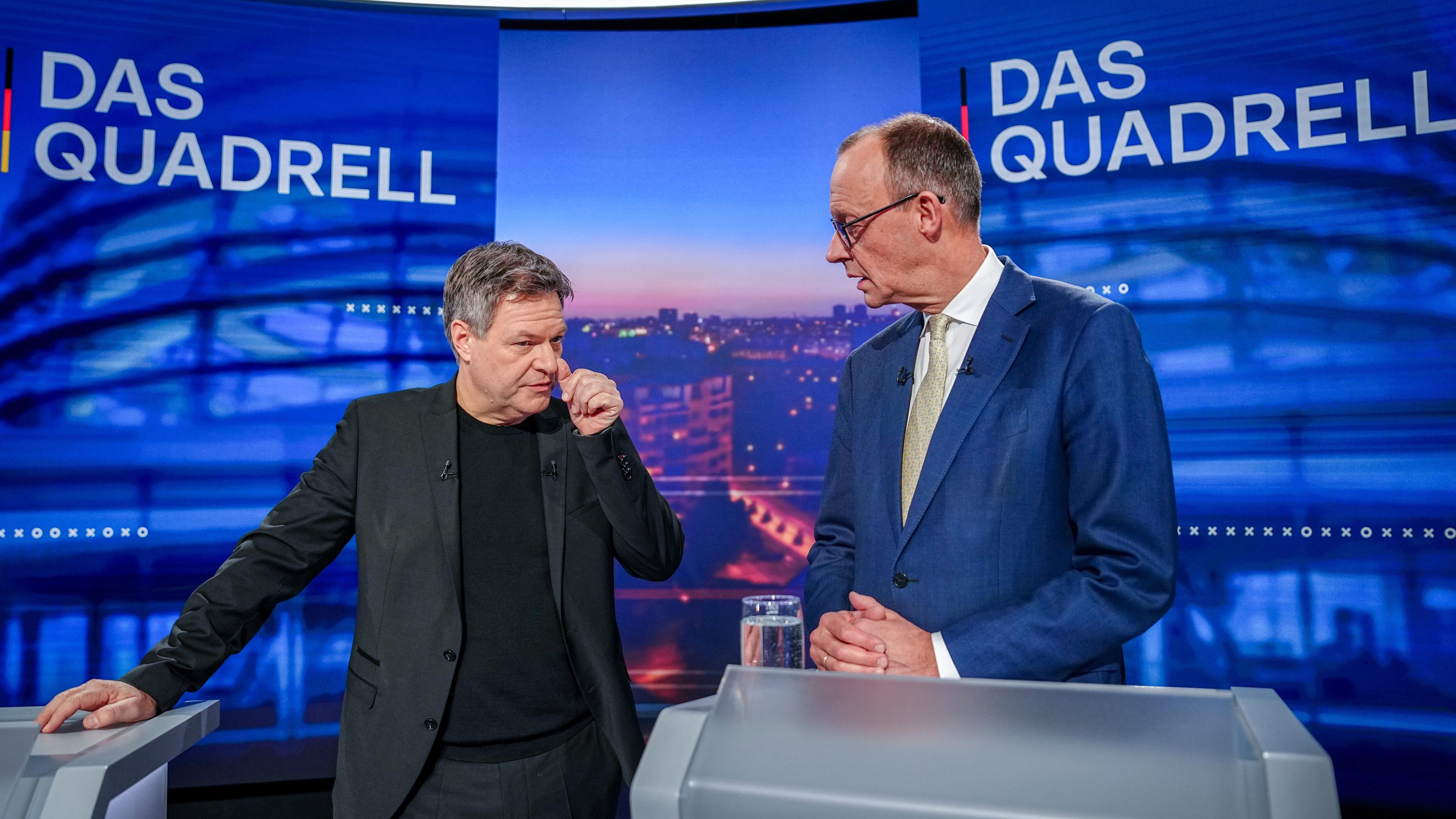 Friedrich Merz und Robert Habeck am 16.02.2025.