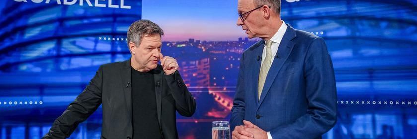 Friedrich Merz und Robert Habeck am 16.02.2025.