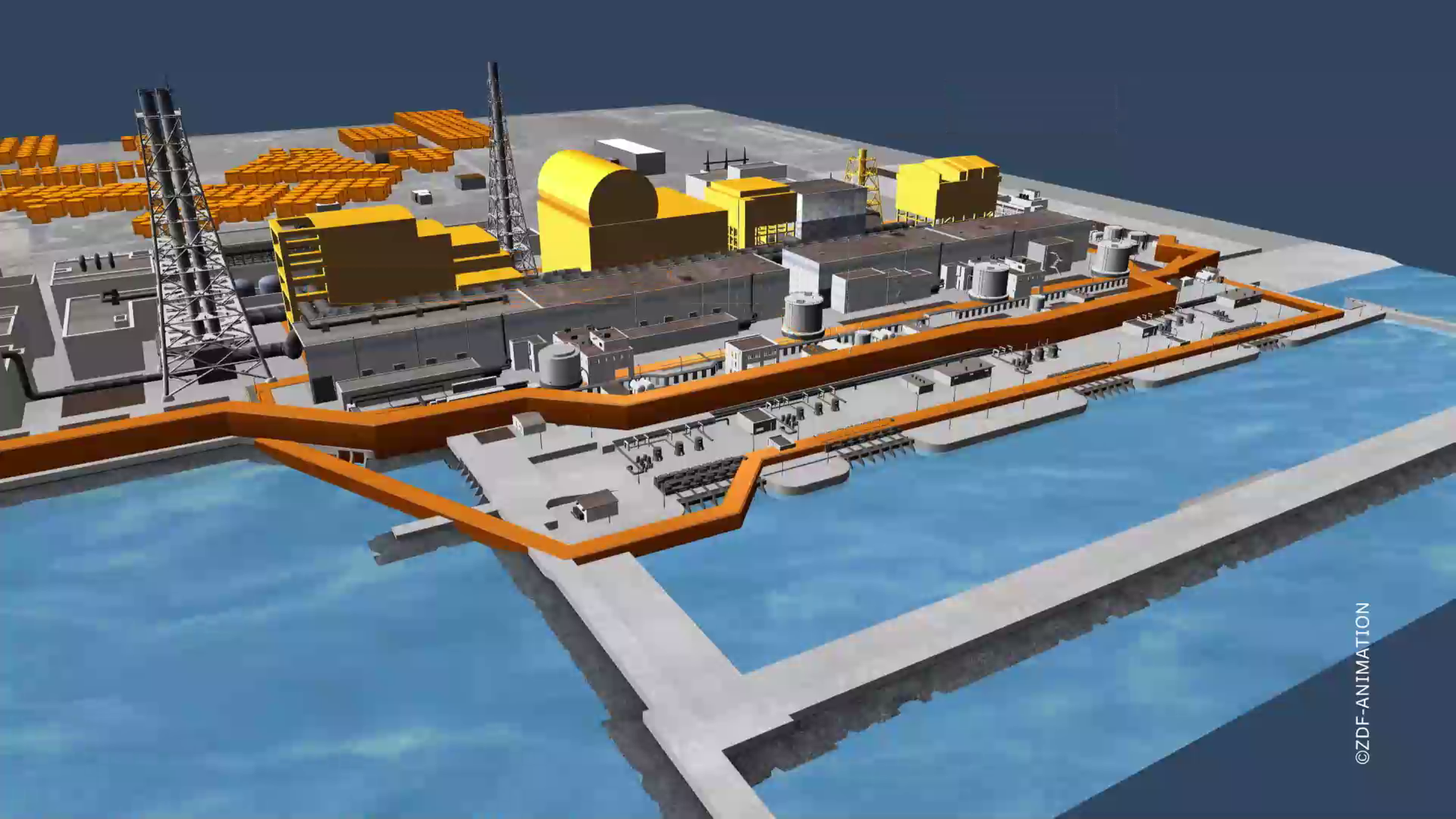 Grafikvideo über die Probleme von Fukushima