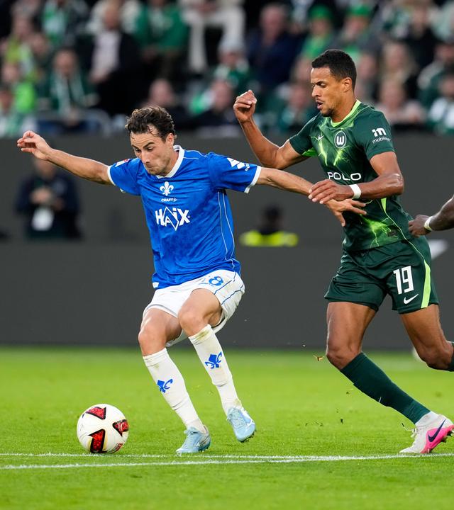 Fußball: Wolfsburg gegen Darmstadt.