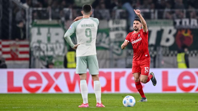 Fußball: SC Freiburg - Werder Bremen.