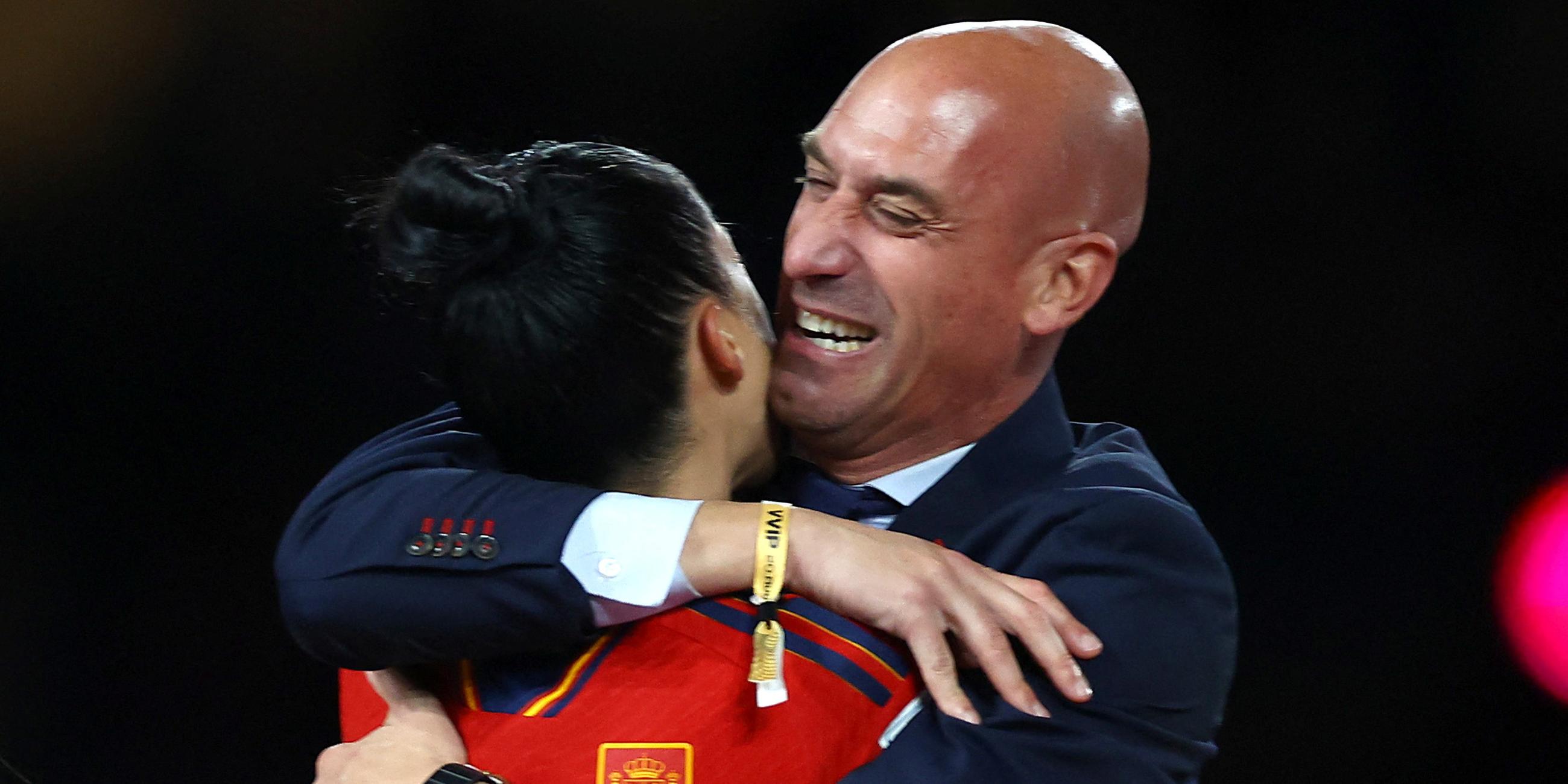 Fußball: Jennifer Hermoso (l.) und Luis Rubiales.