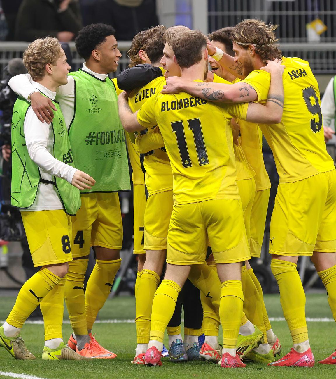 Fußball: Jubel bei Bodö/Glimt nach dem Sieg bei Inter Mailand.