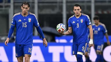 Fußball: Die italienischen Nationalspieler Pio Esposito und Mateo Retegui.