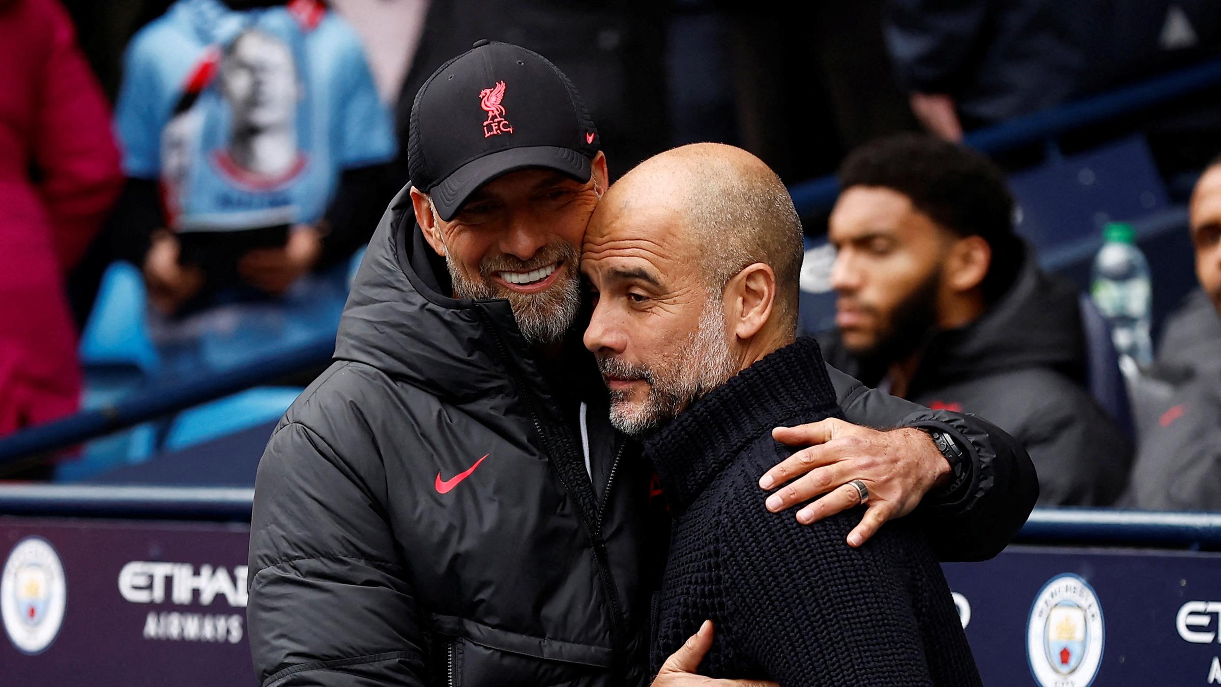 Fußball: Jürgen Klopp und Pep Guardiola.