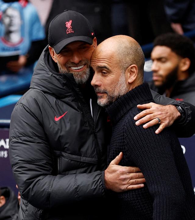 Fußball: Jürgen Klopp und Pep Guardiola.