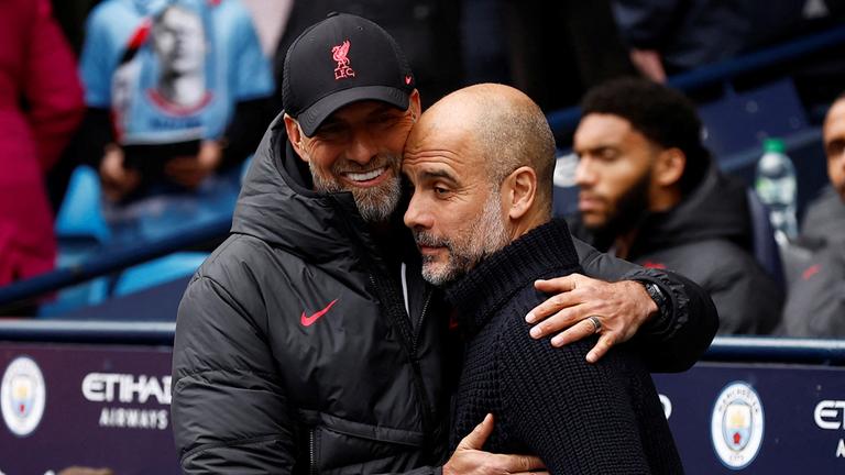 Fußball: Jürgen Klopp und Pep Guardiola.