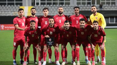 Nationalmannschaft von Jordanien beim Freundschaftsspiel gegen Nigeria 