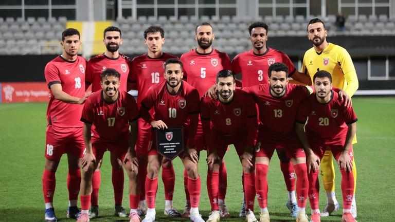 Nationalmannschaft von Jordanien beim Freundschaftsspiel gegen Nigeria 