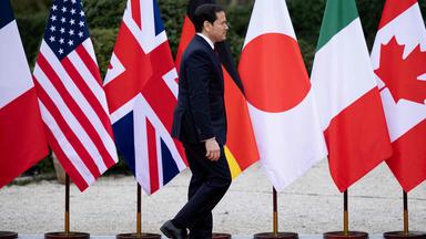 Der US-amerikanische Außenminister Marco Rubio auf dem Weg zum G7-Treffen der Außenminister.